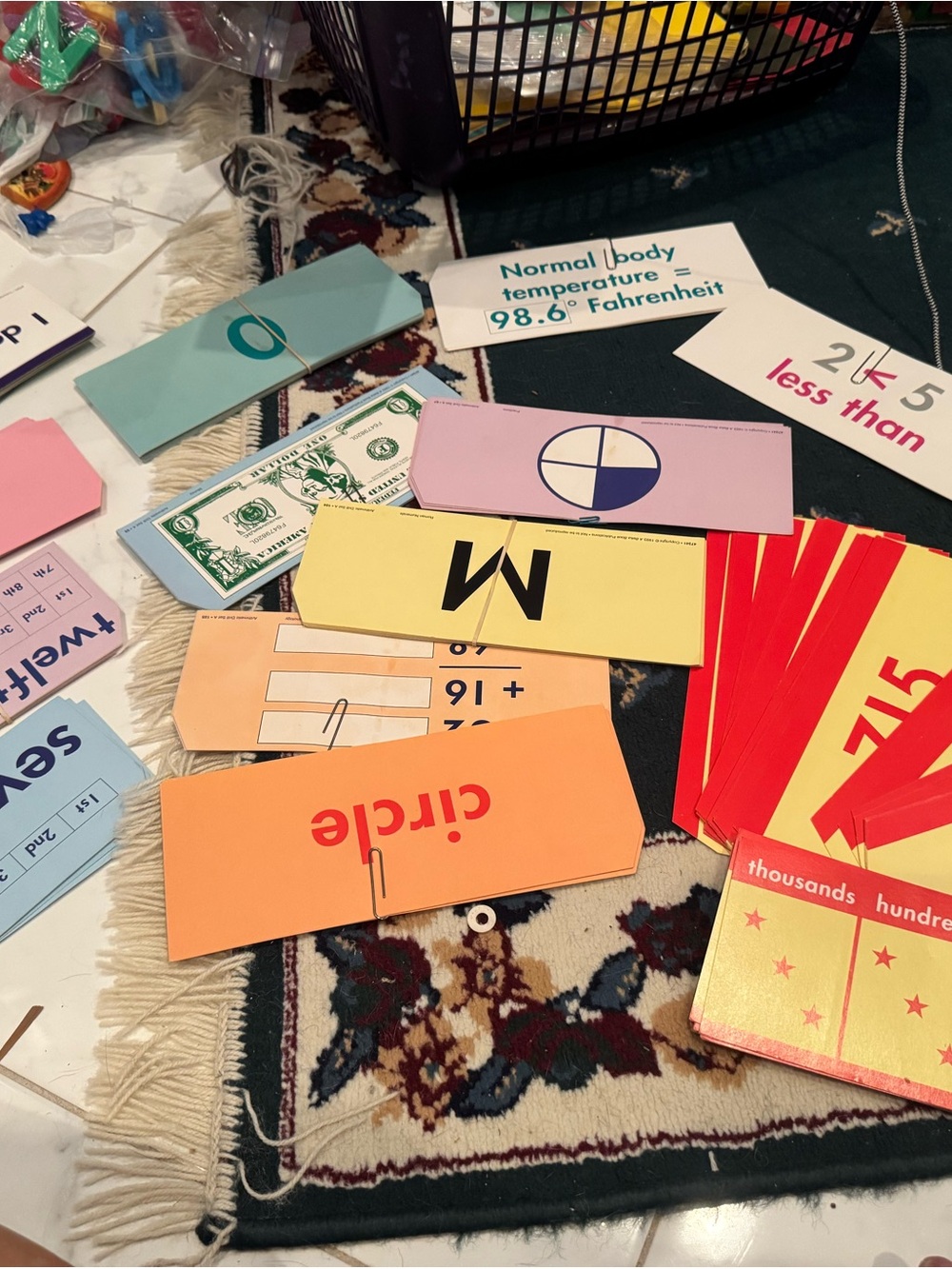 Educational Math Flash Cards Set - Multicolor - Picture 5 of 8